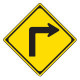 右(又は左)方屈折あり（交通標識（警戒標識）コレクション）