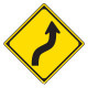右(又は左)方背向屈曲あり（交通標識（警戒標識）コレクション）