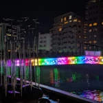 ふれあい橋（LEDライト演出がある橋）（一風変わった橋）
